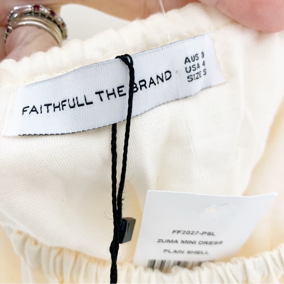 Faithfull the Brand Zuma Cut Out Linen Mini Dress Size 4 NWT - Picture 9 of 15